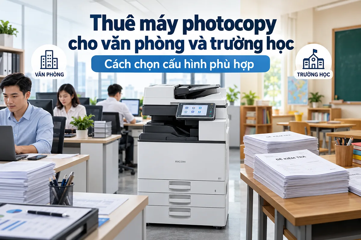 Thuê máy photocopy cho văn phòng và trường học: Cách chọn cấu hình phù hợp