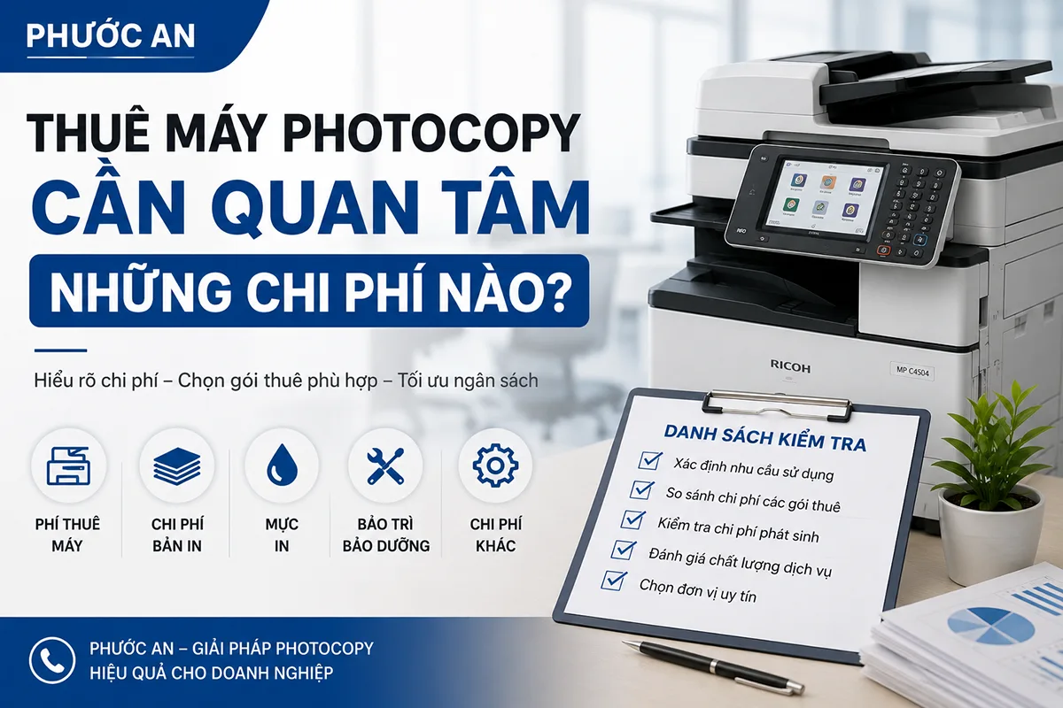 Thuê máy photocopy cần quan tâm những chi phí nào?