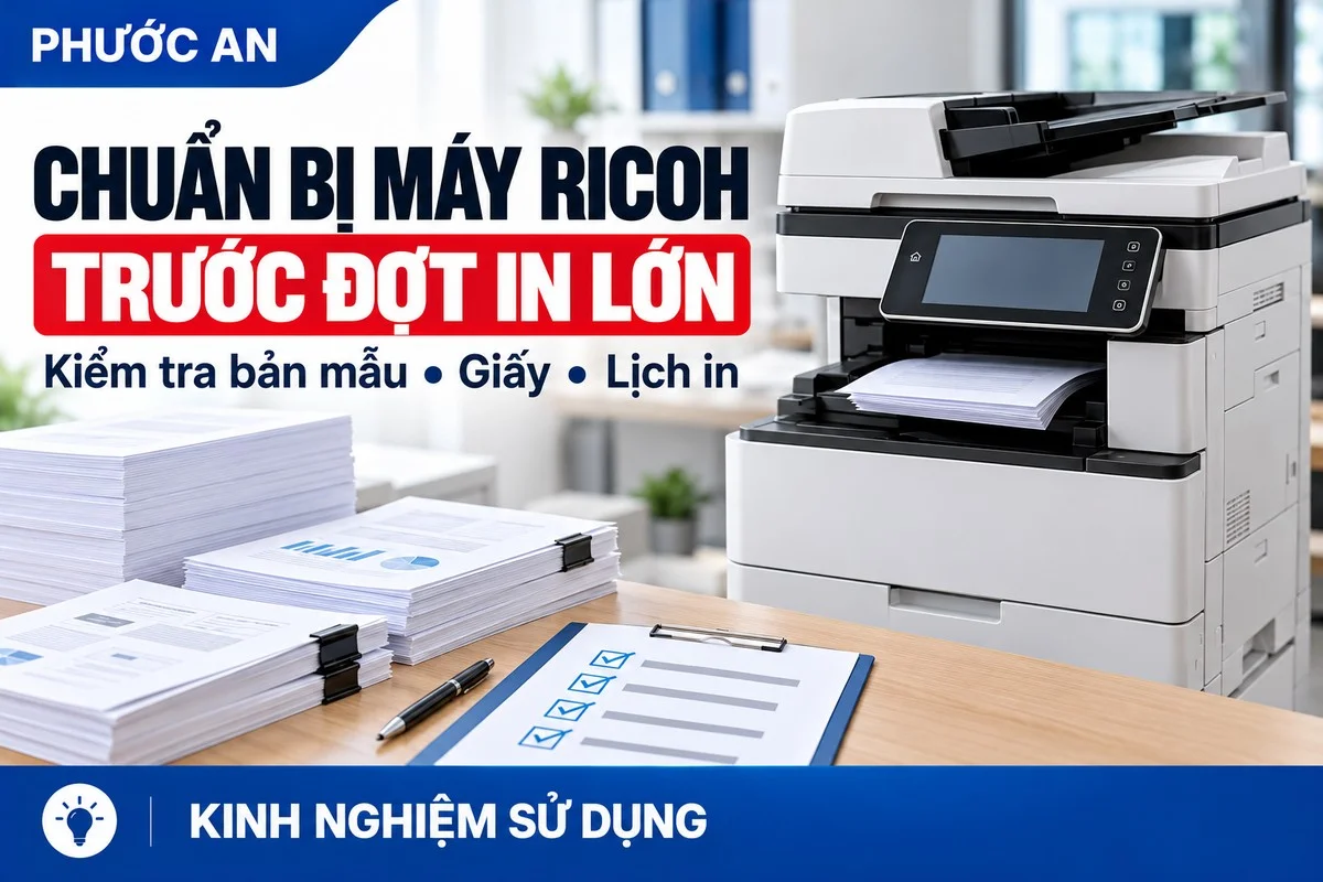 Chuẩn bị máy photocopy Ricoh trước đợt in hồ sơ số lượng lớn