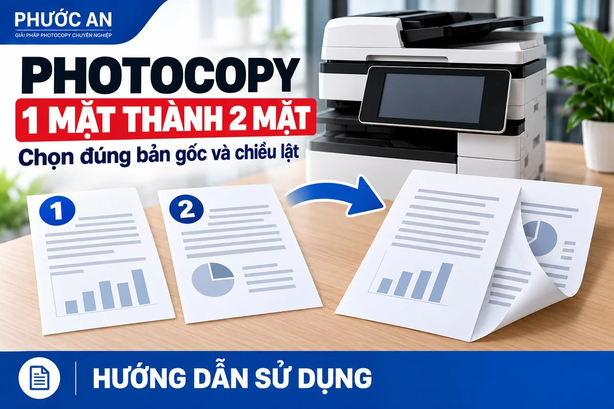 Cách photocopy bản gốc một mặt thành hai mặt trên máy Ricoh
